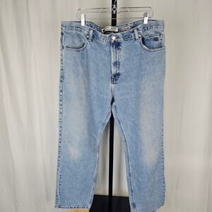 Harley-Davidson Men's Jeans 42x30 Light Wash Denim with Logo Patch USA Vibes